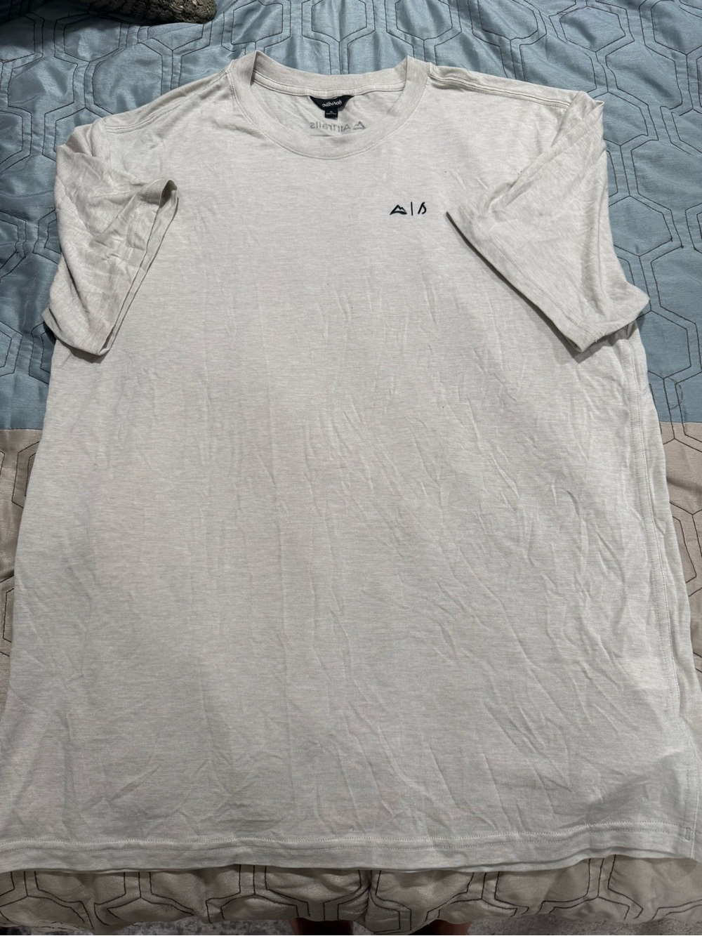 Allbirds Alltrails Men’s Natural Tee Merino Wool Blend XL Moisture Wicking Cream